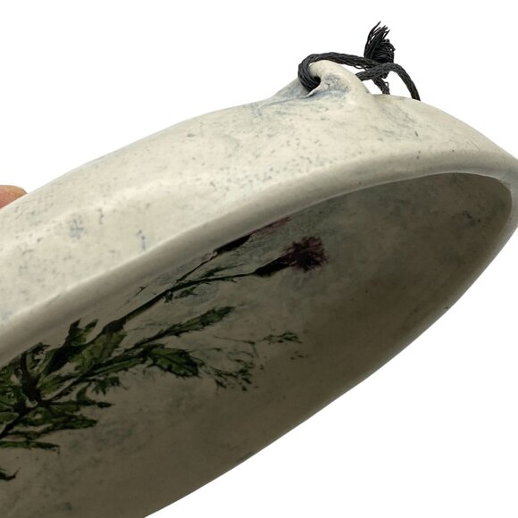 Salt MarshPottery Thistle flower hanging oval dish trinket rings MA - Picture 9 of 9